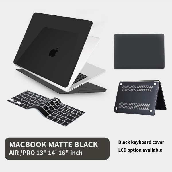Mac book Case Matte Black Black Keyboard Cover LCD Air Pro 13