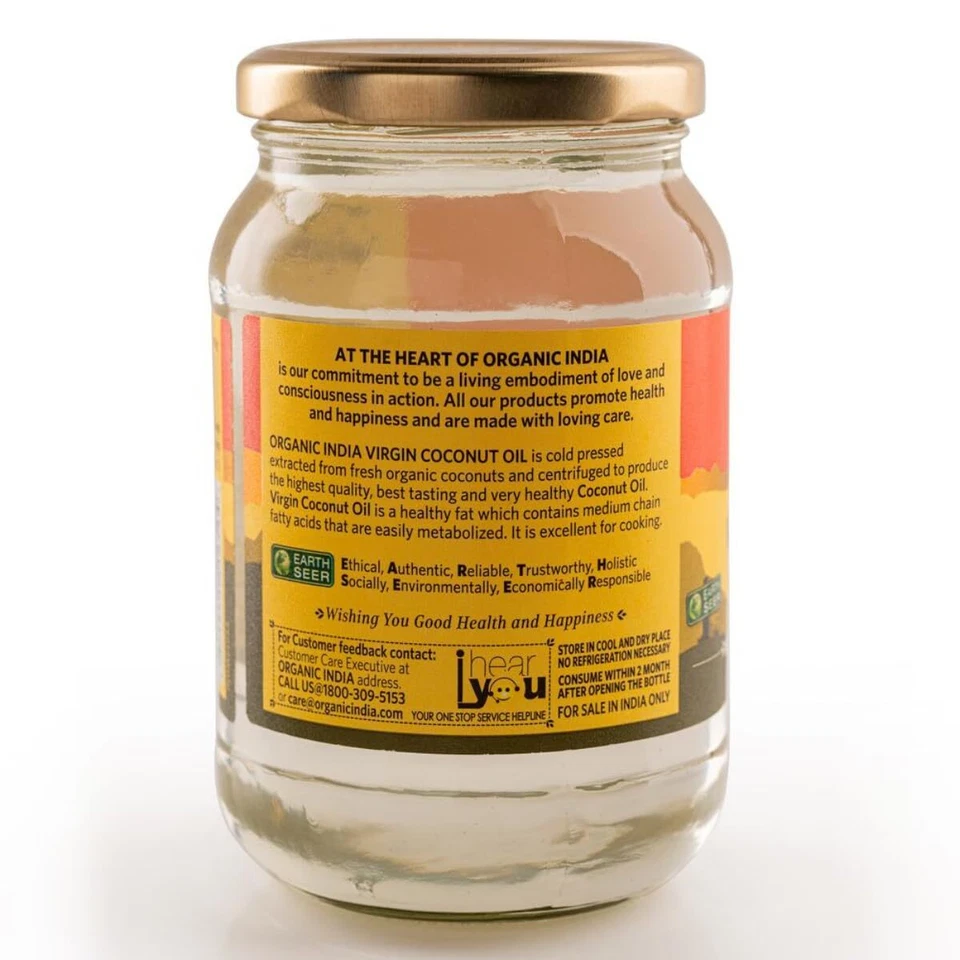 Organic India Virgin Coconut Oil 500ml - Image 4 of 4