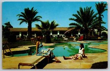 Phoenix Arizona~Desert Star Motor Hotel~Pool Scene~Ladies in Dresses~1960 PC