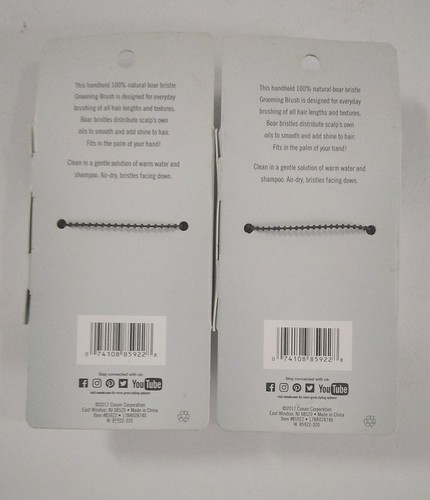 2 Pack Conair Man 100% Boar Bristle Grooming Brush Respect The Ritual - Picture 2 of 6
