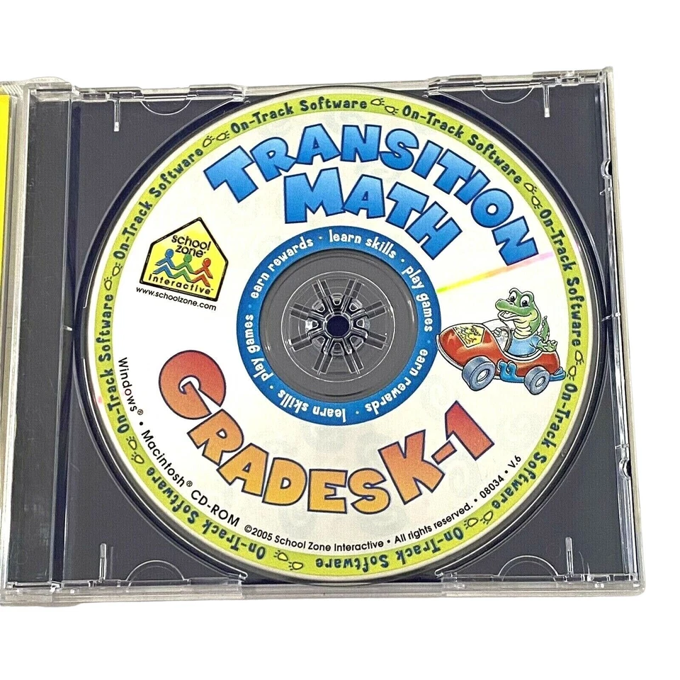 School Zone Transition Math K-1 CD-ROM Educational Homeschool Computer Game - Image 4 of 4