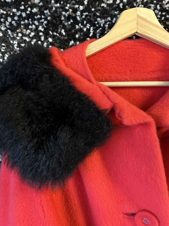 Abrigo de lana mohair polar Downy de colección de los años 50 Andover Stevens cuello visón grande Foto 4 de 4