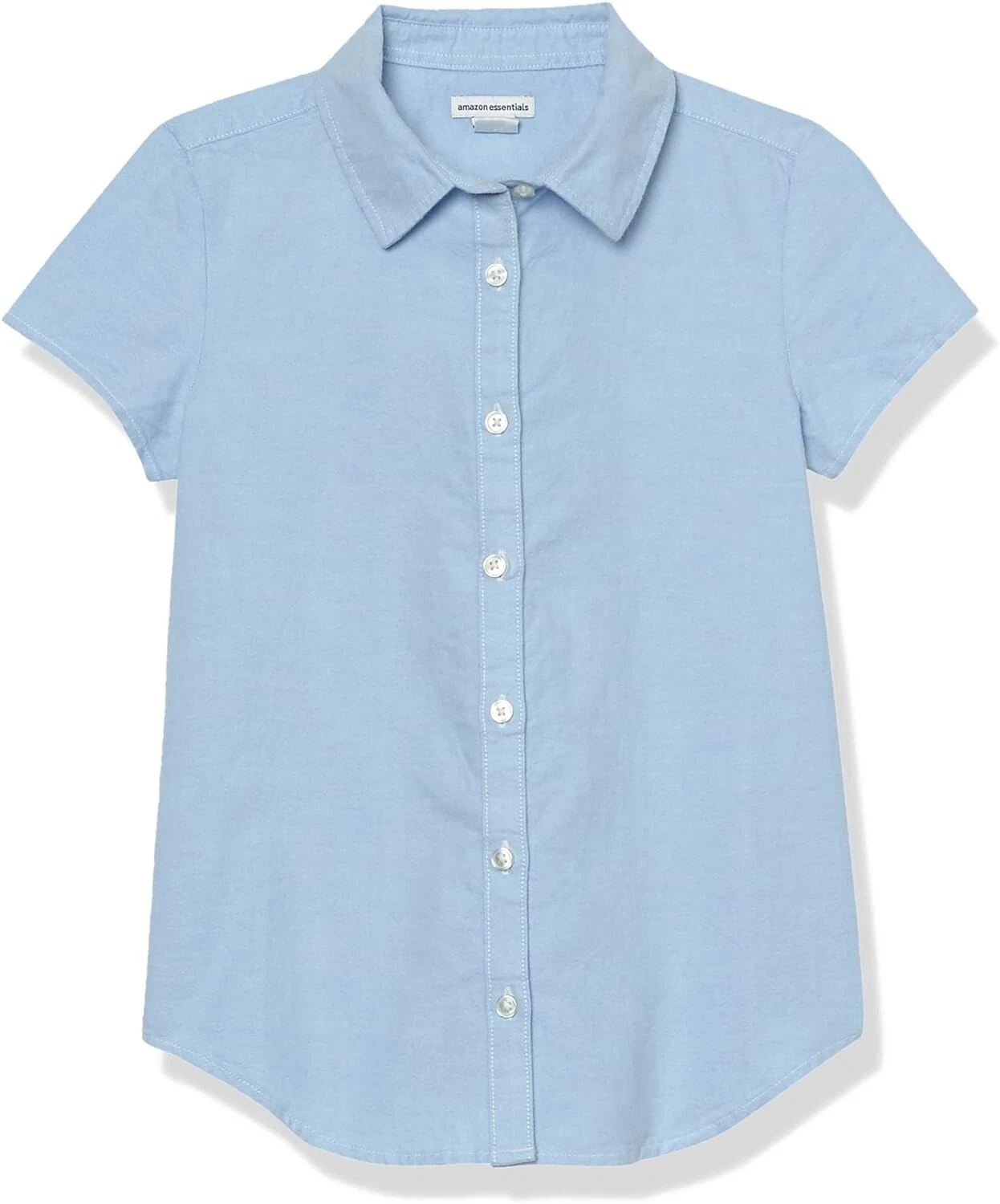 Lot Of 6 New Amazon Girls Shirt Size 12 Blue Oxford Short Sleeve Uniform