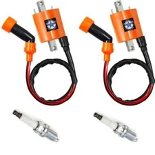 Ignition Coil Pack Spark plug W Cap For Yamaha V Star 1100 XVS1100 1999-2009 R+L