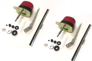 Universal-Red-Stainless-Windshield-Wiper-Motor-Blade-Kit-Chevy-Ford-GM-12V-Pair
