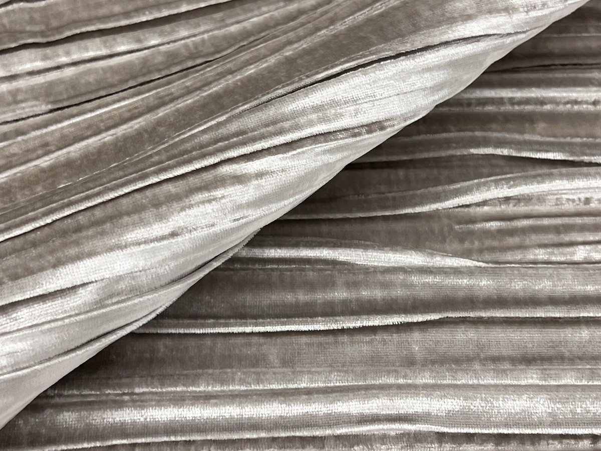 Zinc Textile Lustrous Pleated Velvet Fabric- Penthouse