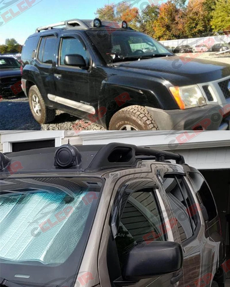 Para Nissan Xterra 2005-2015 Ventana Lateral Ventilación Visera Sol Lluvia Deflector Protector Foto 3 de 4