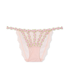 Victoria's Secret Dream Angels unlined bra set embroidery pink rose bud sheer