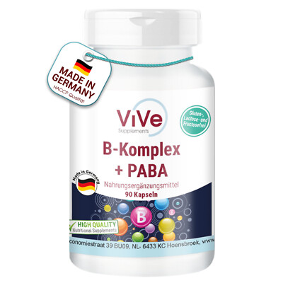 Vitamin B-Komplex 75 - 90 Kapseln mit PABA | VEGAN | ViVe Supplements