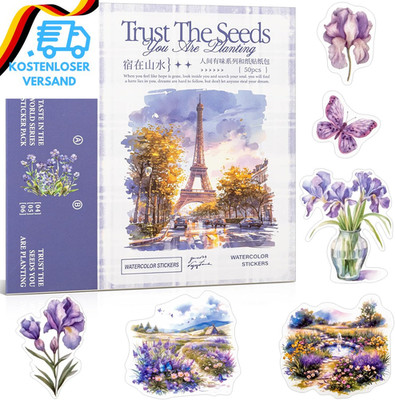 Colorful Landscape Theme Washi-Sticker Set Für Scrapbooking & Junk Journal - 50