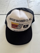 Vintage John Deere Newquip Machinery Foam Trucker Snapback Hat Cedar Crest USA