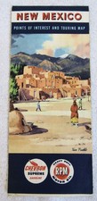 1950 Standard Oil Chevron Gas New Mexico Road Travel Map Pre Interstate Route 66