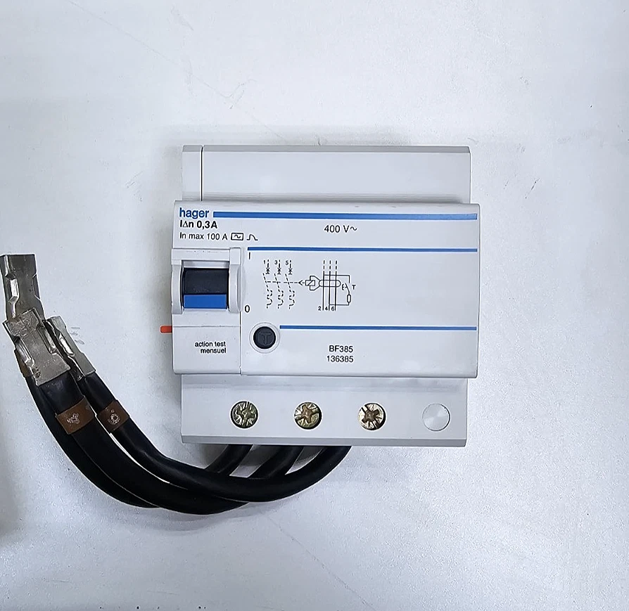 Bloque adicional Hager BF385 RCCB | 300mA | 100A | 3P | Tipo A | Hecho en Francia Foto 3 de 4