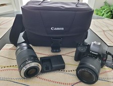 Canon Eos Rebel SL1 Camera with 18-55mm Lens and 75-300mm Lens Bag Carry Strap