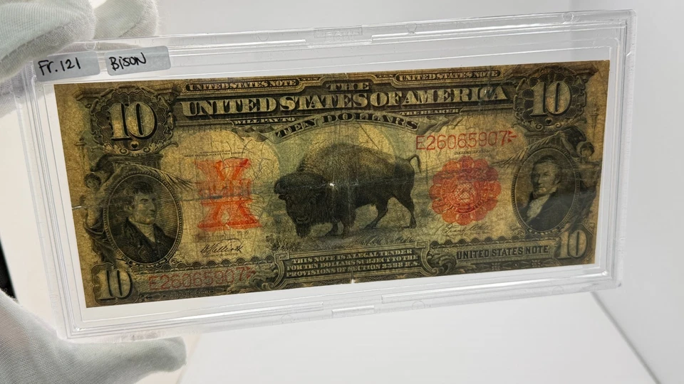 1901 $10 United States Note US Ten Dollars Bison Elliott/White Banknote Fr. 121 - Image 3 of 3