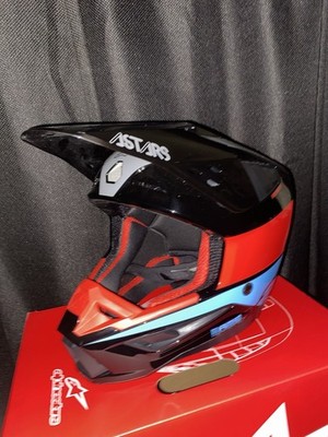 ALPINESTARS SM5 Bond Black, Red & Cyan Off-Road Motocross Enduro Motorcycle Helm