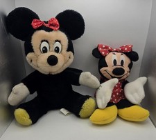 2 Vintage Disney Minnie Mouse Small Plush  Disneyland Plush  Applause Plush   