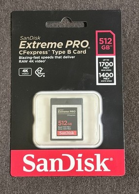 SANDISK 512GB Extreme PRO CFexpress Card Type B 4k RAW FREE SHIPPING Brand New