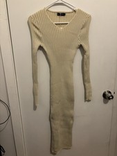 Wantroy Cream ribbed midi dressNWT but as seen in picture it has a little rip