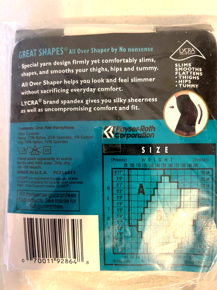 Pantimedias No Nonsense Great Shapes Precious Ivory transparentes modeladoras por todas partes talla C Foto 2 de 2