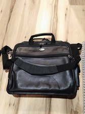 Targus 15" Black Leather Laptop Computer Case/Bag with Shoulder Strap