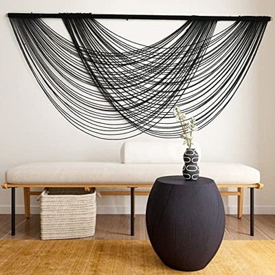  Macrame Wall Hanging Boho Wall Decor Large Boho Yarn Tapestry Living Black