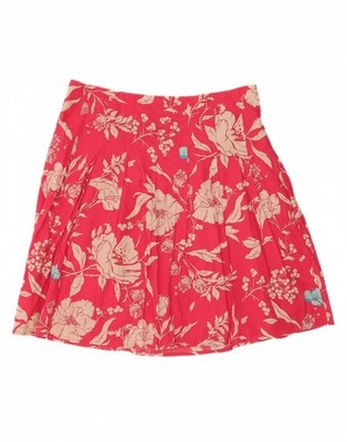 Old Navy Damen niedriger Bund A-Linien-Rock US 10 Large W34 rot Blumenmuster Baumwolle BM12