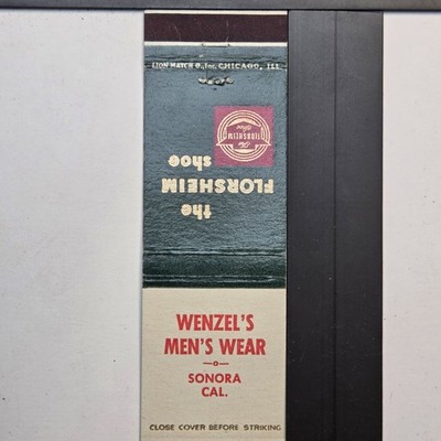 Wenzel's Men's Wear Sonora Cal Vintage Florsheim Shoe Matchbook