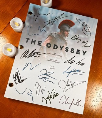 The Odyssey Script Signed- Autograph Reprints- Christopher Nolan, Matt Damon