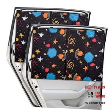 Car Window Shades, 2 Packs Magnetic car Sun Shade for Baby, Colourful Space