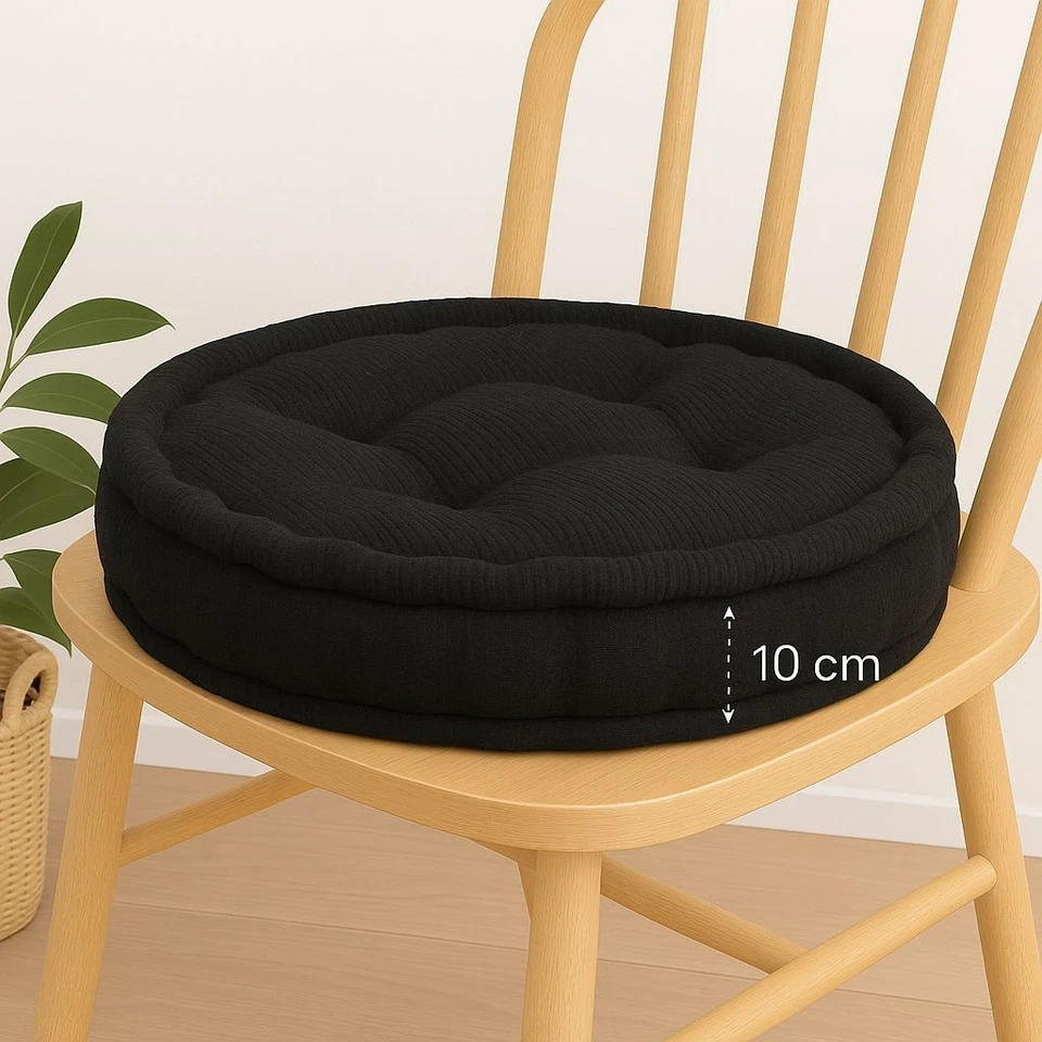Chair Seat Cushion Round Booster Thick Chunk Garden Indoor Outdoor Dining Living - Image 3 of 4