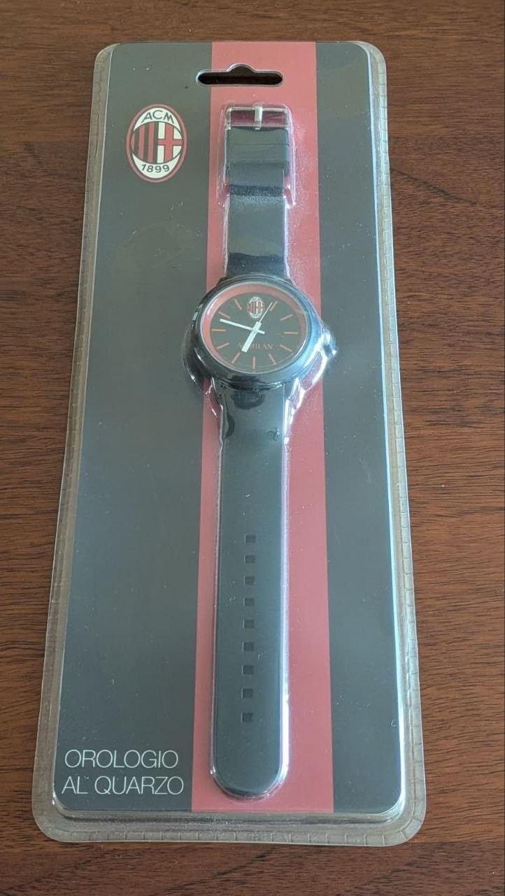 Orologio da polso al quarzo ufficiale AC Milan cinturino nero