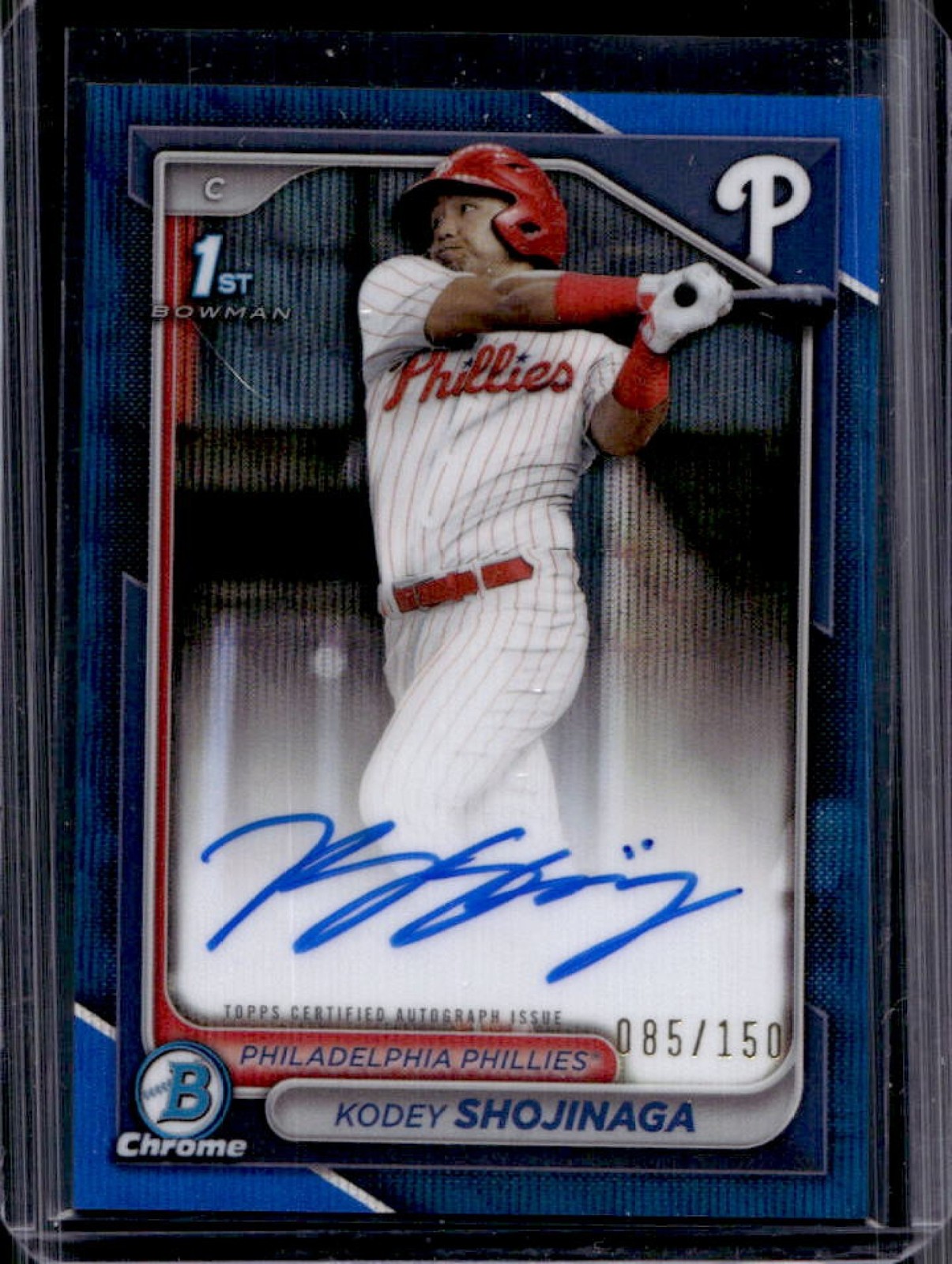2024 Bowman Draft Kodey Shojinaga Chrome Auto Blue Wave Refractor 1st #/150