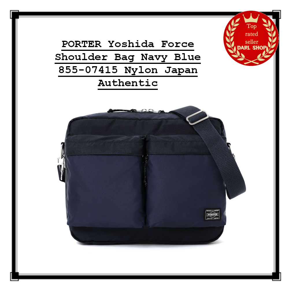 PORTER Yoshida Force Shoulder Bag Navy Blue 855-07415 Nylon Japan PORTER Yoshida Force Shoulder Bag Navy Blue 855-07415 Nylon Japan