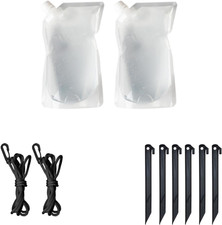 6 Pieces Inflatable Install Set, Include 4 Plastic Ground Stakes and 2 Tethers R