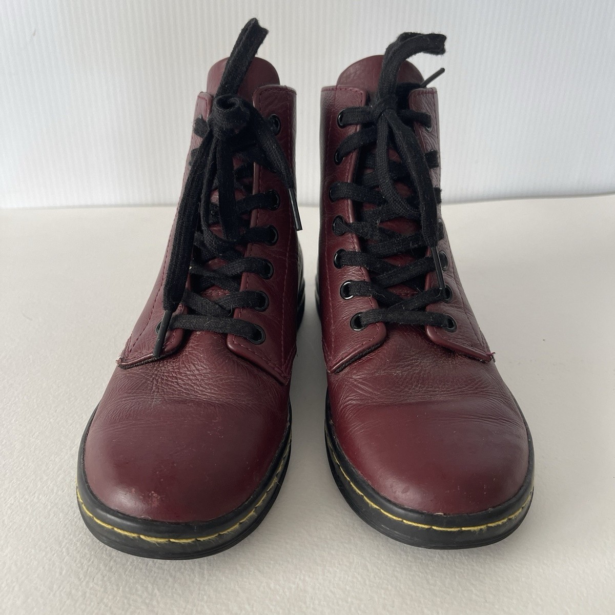 Women’s Kids Doc Martens Leyton  Burgundy Leather Lace-Up Boots DR. MARTENS Women main image 2