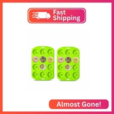 Cupidove Silicone Donut Baking Pans, 12 Holes Mini Donut Mold for Baking Keto Ba