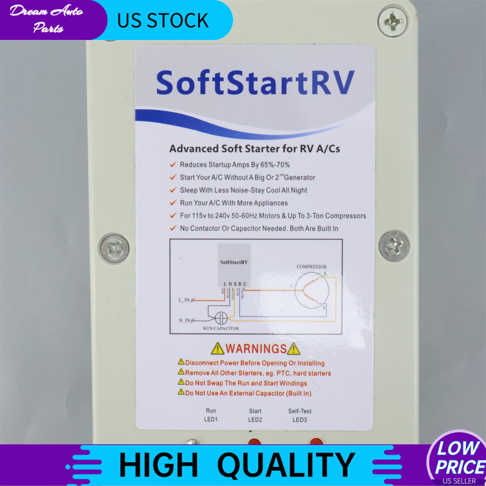 NEW Soft Start Kit Air Conditioner Setup RV A/C Starter Fits SSRV3T 110 Volts