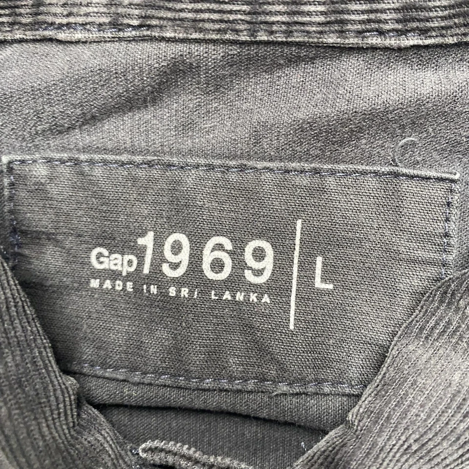 Gap Jacket Womens Large Gray Corduroy 1969 Trucker Button Front Tornado Casual - Image 3 of 4