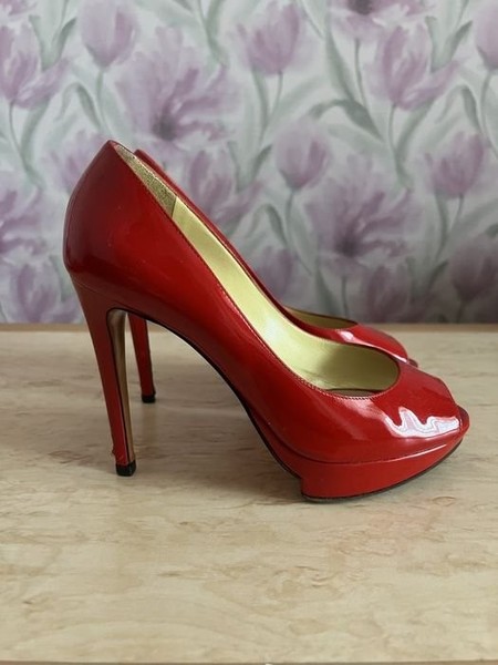 Women Pollini Heels Red Leather 36