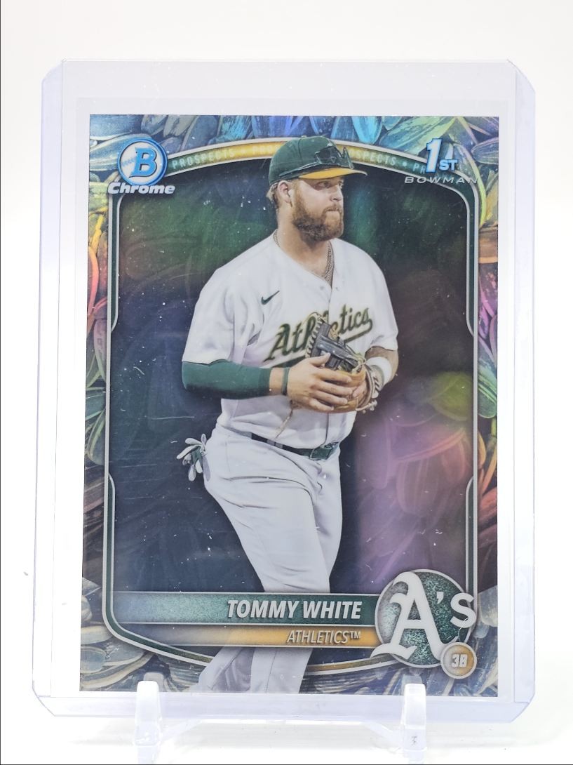 TOMMY WHITE 2025 BOWMAN CHROME 1ST SUNFLOWER SEEDS REFRACTOR Q2491
