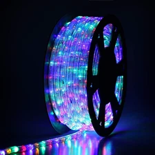 100Ft LED Rope Lights, Cuttable & Connectable Outdoor String Lights Waterproof D