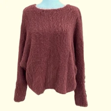 Wearing Your Heart On Your Sleeve Fuzzy Rust-Colored Sweater Size M