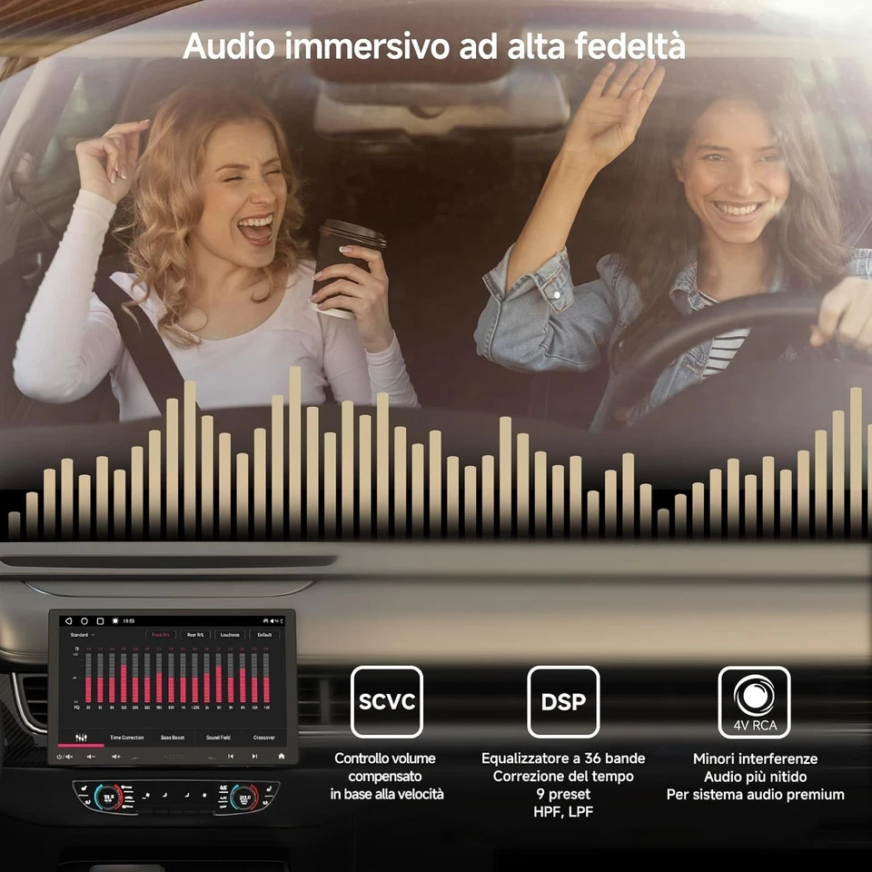 ATOTOZONE Android Autoradio 1/2 DIN con Schermo Futtuante, 4G LTE,10' 4+64 GB - Immagine 4 di 4