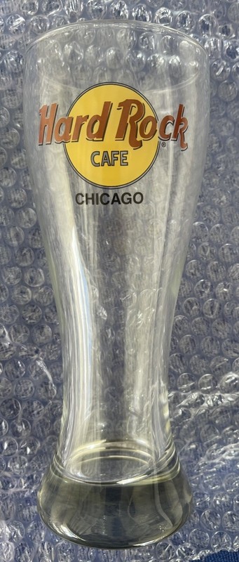Vintage Hard Rock Cafe Chicago Pilsner Beer Glass Souvenir Collectible - Closed