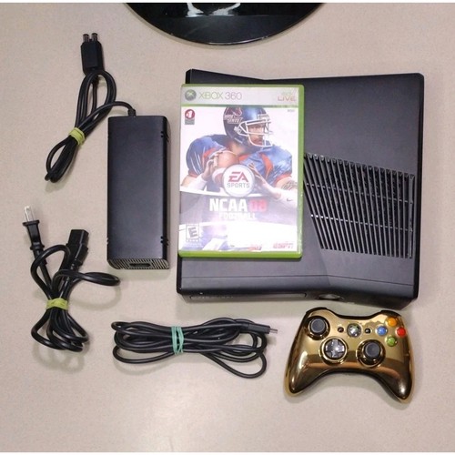 Microsoft Xbox 360 Slim 250GB RARE GOLD CHROME Controller NCAA 08 Sauber & Getestet - Bild 15 von 15