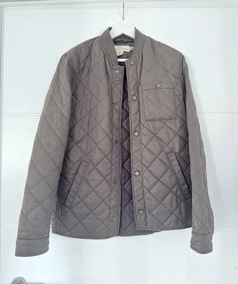 H&M L.O.G.G. Herren Steppjacke Polyester khaki Stehkragen Druckknopf S - Bild 1 von 2