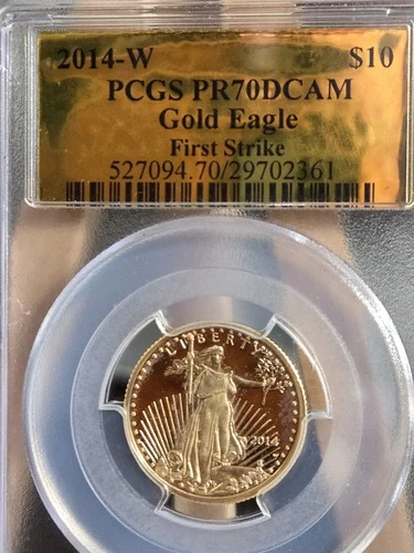 1/4 Oz Gold..2014 W $10 Gold Eagle Pcgs Proof 70 Dcam Gold Lable
