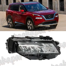 Right Headlights For 2021-2023 Nissan Rogue LED Headlamps Chrome Passenger Side