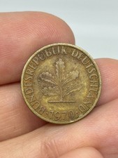 Vintage 1970s Coin, Germany, 10 Pfennig, 1970 Currency German Money Circulated
